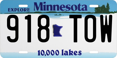 MN license plate 918TOW