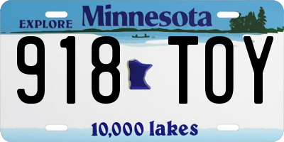 MN license plate 918TOY