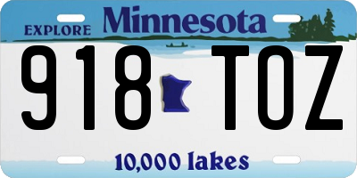 MN license plate 918TOZ
