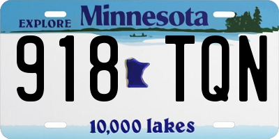 MN license plate 918TQN