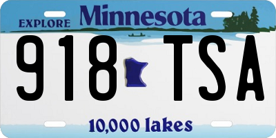 MN license plate 918TSA