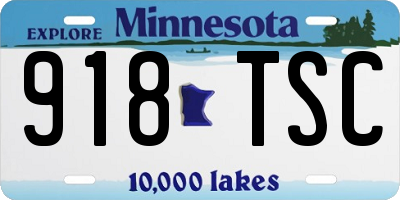 MN license plate 918TSC