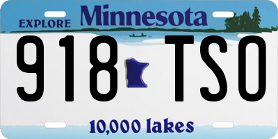 MN license plate 918TSO