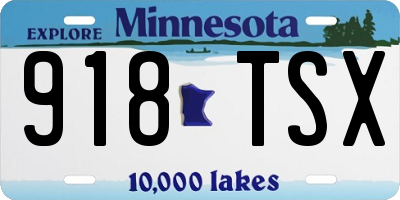 MN license plate 918TSX