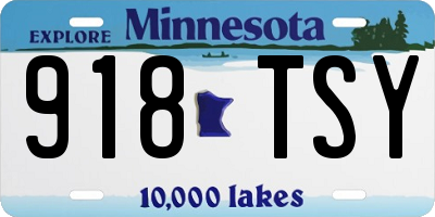 MN license plate 918TSY