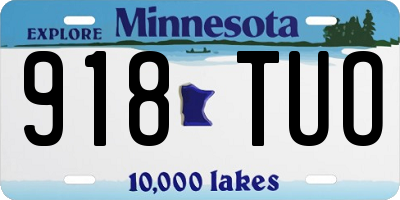 MN license plate 918TUO