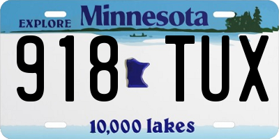 MN license plate 918TUX