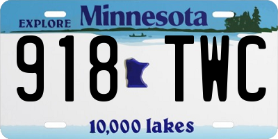 MN license plate 918TWC