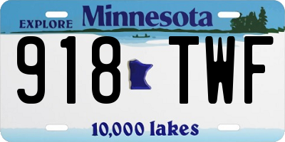 MN license plate 918TWF