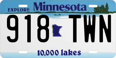 MN license plate 918TWN
