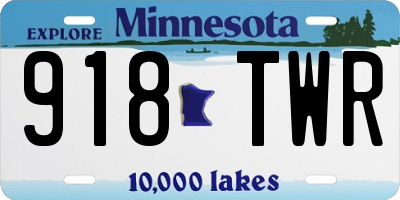 MN license plate 918TWR