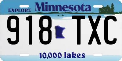 MN license plate 918TXC