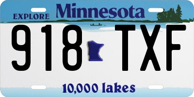 MN license plate 918TXF