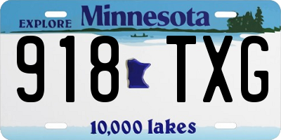 MN license plate 918TXG