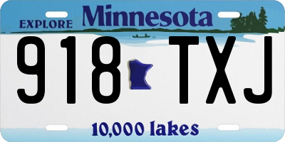 MN license plate 918TXJ