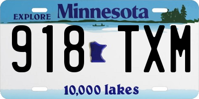 MN license plate 918TXM
