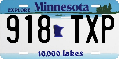 MN license plate 918TXP