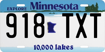 MN license plate 918TXT