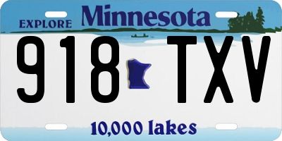 MN license plate 918TXV