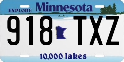 MN license plate 918TXZ