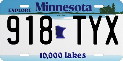 MN license plate 918TYX
