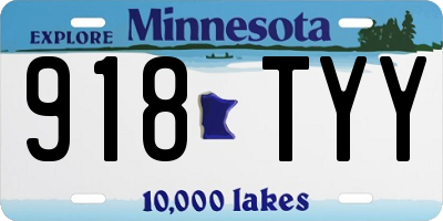 MN license plate 918TYY