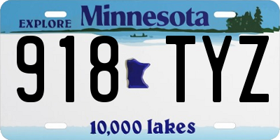 MN license plate 918TYZ