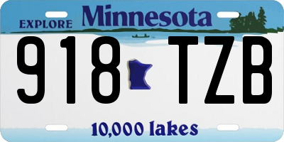 MN license plate 918TZB
