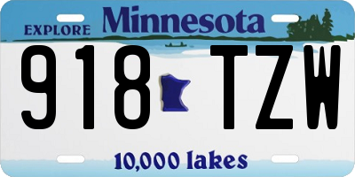 MN license plate 918TZW