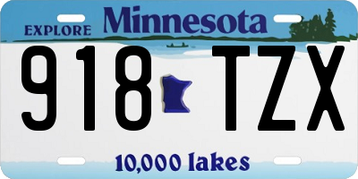 MN license plate 918TZX