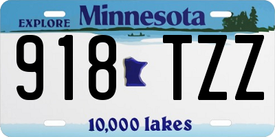 MN license plate 918TZZ