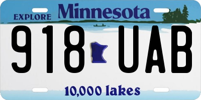 MN license plate 918UAB