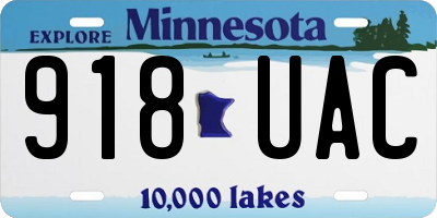 MN license plate 918UAC