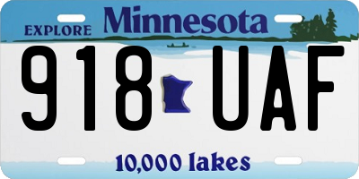 MN license plate 918UAF