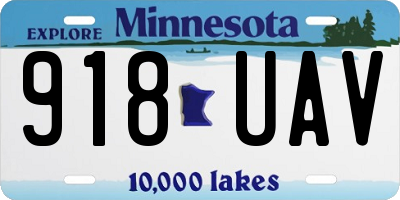 MN license plate 918UAV