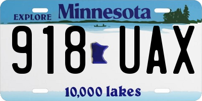 MN license plate 918UAX