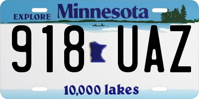 MN license plate 918UAZ