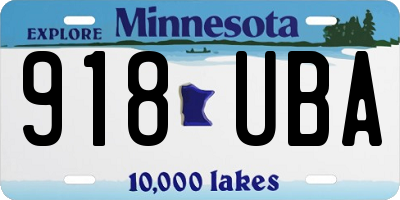 MN license plate 918UBA
