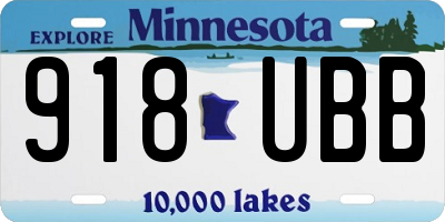 MN license plate 918UBB