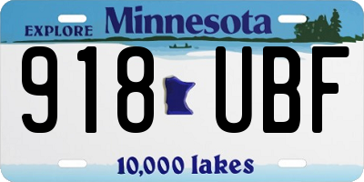 MN license plate 918UBF