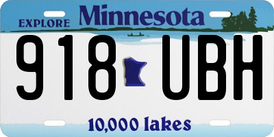 MN license plate 918UBH