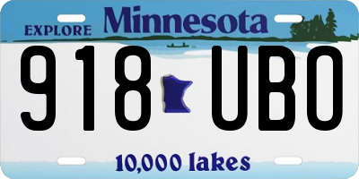 MN license plate 918UBO