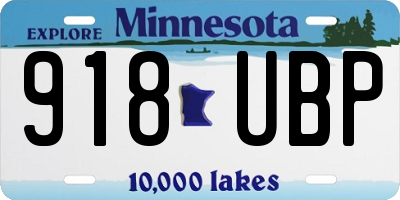 MN license plate 918UBP