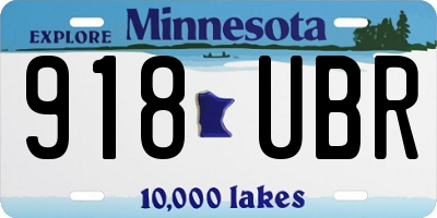 MN license plate 918UBR