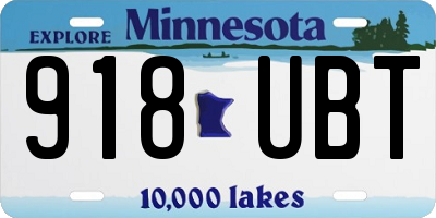 MN license plate 918UBT