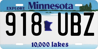 MN license plate 918UBZ
