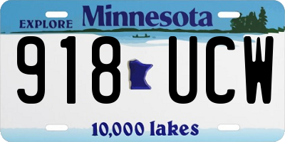 MN license plate 918UCW