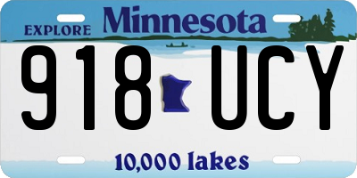 MN license plate 918UCY
