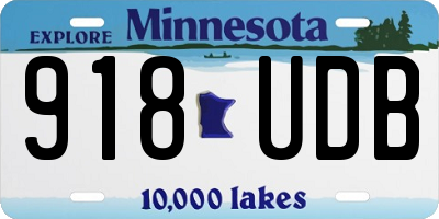 MN license plate 918UDB