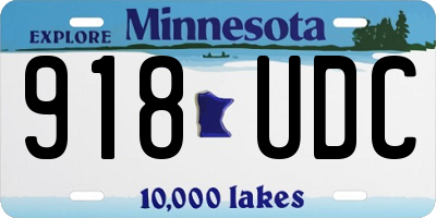 MN license plate 918UDC